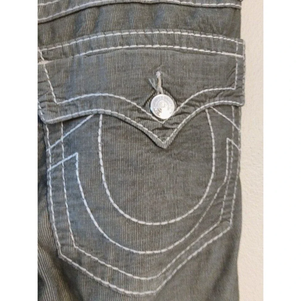 Men's True Religion World Tour Section Olive Green Velvet Jeans Size 33